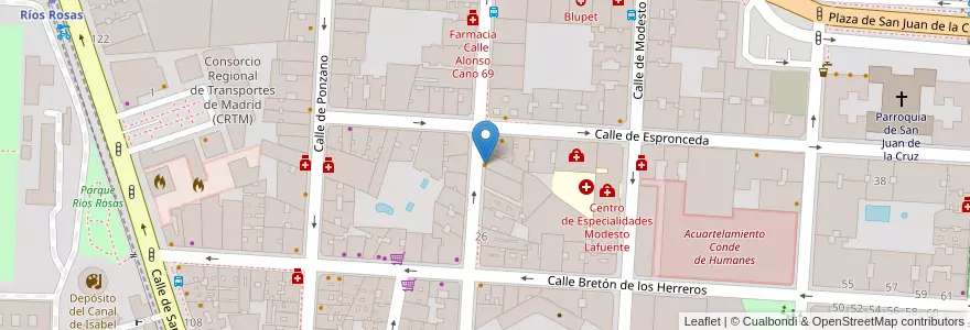 Mapa de ubicacion de Casa Paulino en Испания, Мадрид, Мадрид, Área Metropolitana De Madrid Y Corredor Del Henares, Мадрид.