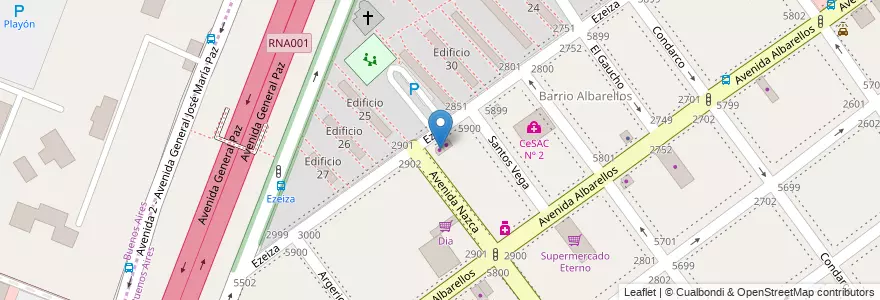 Mapa de ubicacion de Casa Pelliza, Villa Pueyrredon en 아르헨티나, 부에노스아이레스주, Comuna 12.