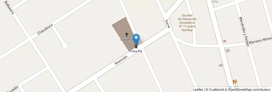 Mapa de ubicacion de Casa Pía en Argentina, Buenos Aires, Partido De Tigre, Don Torcuato.