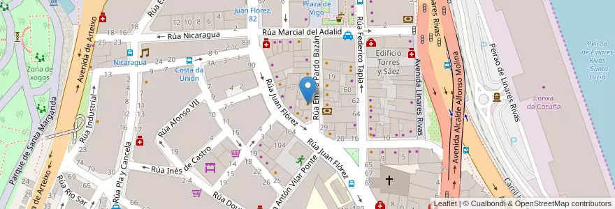 Mapa de ubicacion de Casa Pilar en España, Galicia / Galiza, A Coruña, A Coruña, A Coruña.