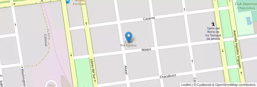 Mapa de ubicacion de Casa Pre Egreso en 아르헨티나, 부에노스아이레스주, Partido De Chascomús, Chascomús.