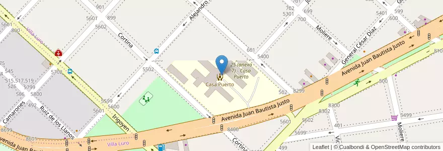 Mapa de ubicacion de Casa Puerto en Argentine, Ciudad Autónoma De Buenos Aires, Buenos Aires, Comuna 10.