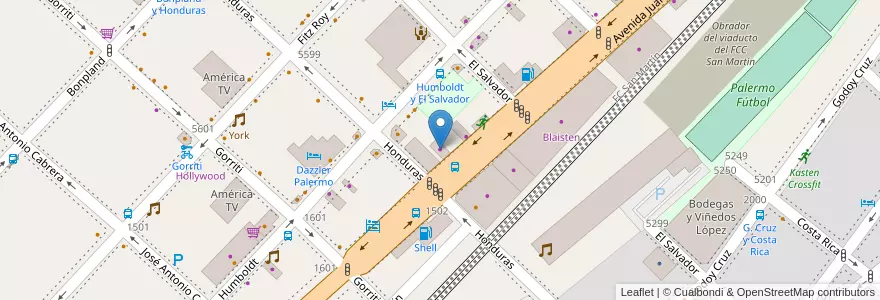 Mapa de ubicacion de Casa Rock, Palermo en Argentina, Ciudad Autónoma De Buenos Aires, Buenos Aires.
