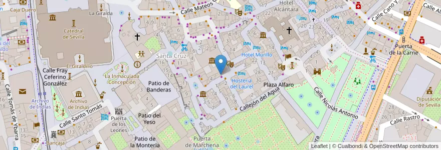 Mapa de ubicacion de Casa Román en Spain, Andalusia, Sevilla, Seville.