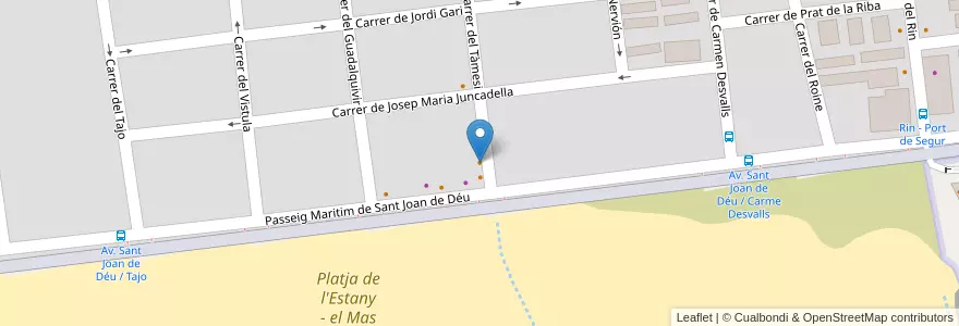 Mapa de ubicacion de Casa segur en إسبانيا, Tarragona, Baix Penedès, Calafell.