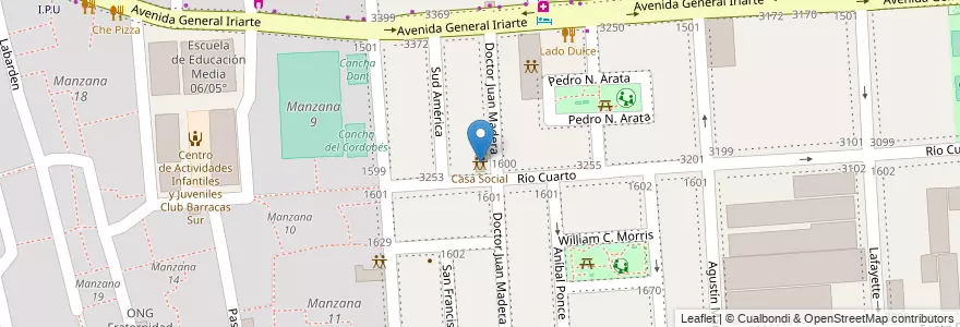 Mapa de ubicacion de Casa Social, Barracas en アルゼンチン, Ciudad Autónoma De Buenos Aires, Comuna 4, ブエノスアイレス.