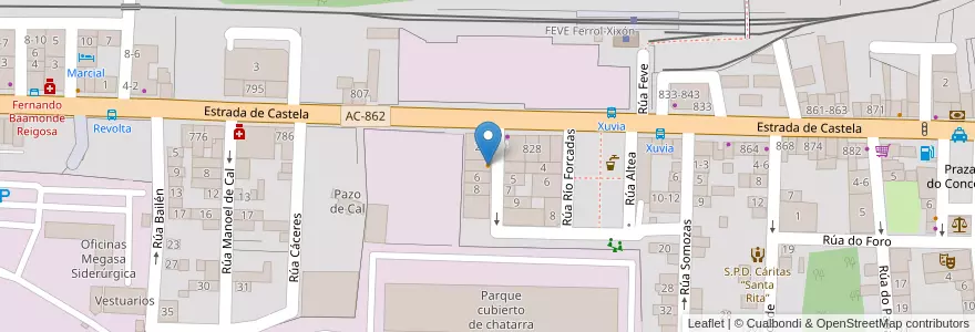 Mapa de ubicacion de Casa Tembrás en Espagne, Galice, A Corogne, Ferrol, Narón.