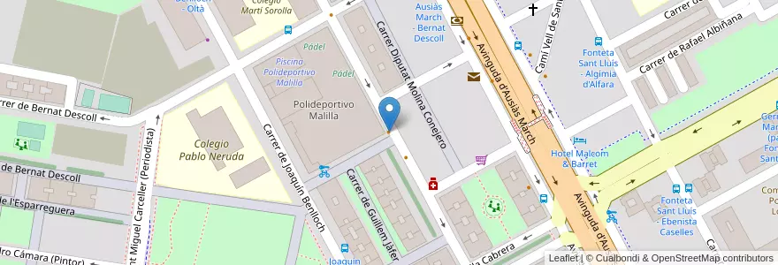 Mapa de ubicacion de Casa Tere en スペイン, バレンシア州, València / Valencia, Comarca De València, València.