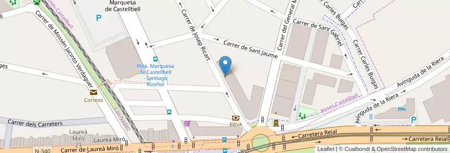 Mapa de ubicacion de Casa Tonardo en Испания, Каталония, Барселона, Баш-Льобрегат.