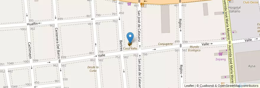 Mapa de ubicacion de Casa Valle, Caballito en Argentina, Ciudad Autónoma De Buenos Aires, Buenos Aires, Comuna 6.