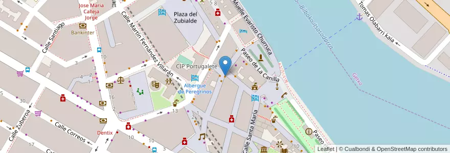 Mapa de ubicacion de Casa Vicente en Espagne, Pays Basque Autonome, Biscaye, Grand-Bilbao, Portugalete.