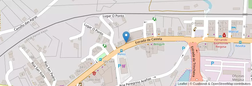 Mapa de ubicacion de Casa Vicente en إسبانيا, غاليسيا, لا كورونيا, فيرول, Narón.