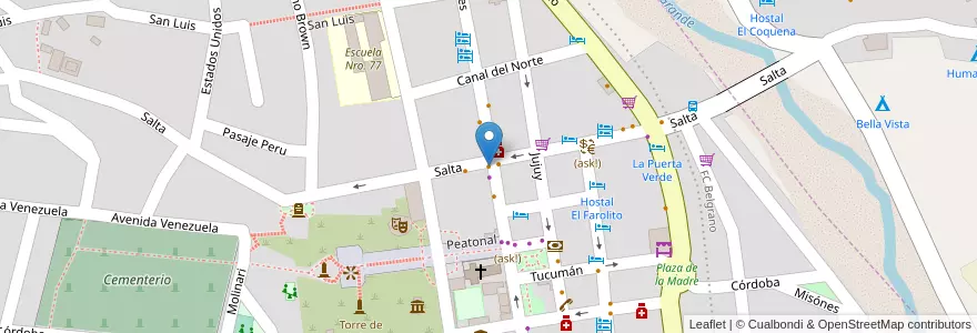 Mapa de ubicacion de Casa Vieja en アルゼンチン, フフイ州, Departamento Humahuaca, Municipio De Humahuaca, Humahuaca.