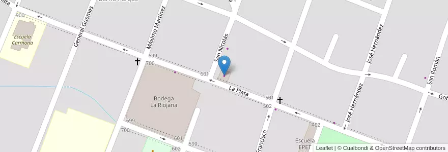 Mapa de ubicacion de Casa Yanaje en Аргентина, Ла-Риоха, Departamento Chilecito, Chilecito.