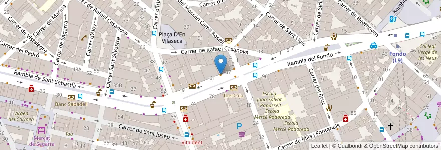 Mapa de ubicacion de Casa Yexu en 西班牙, Catalunya, Barcelona, Barcelonès, Badalona, Santa Coloma De Gramenet.