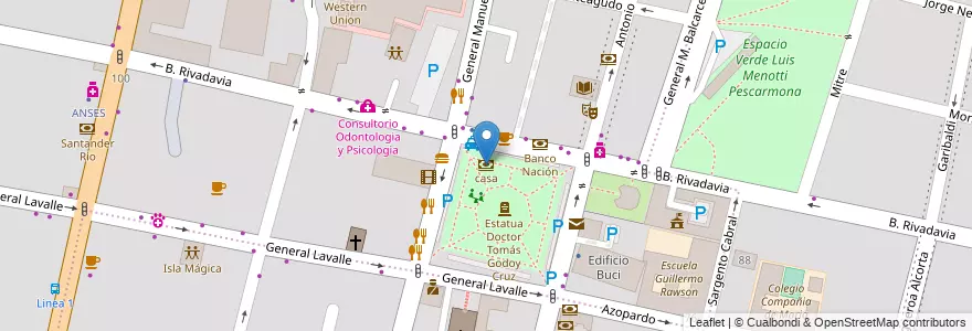 Mapa de ubicacion de casa en Argentina, Cile, Mendoza, Godoy Cruz, Departamento Godoy Cruz, Distrito Ciudad De Godoy Cruz.