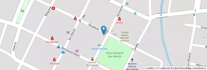 Mapa de ubicacion de Casablanca Bar en الأرجنتين, Tucumán, Departamento Famaillá, Municipio De Famaillá, Famaillá.