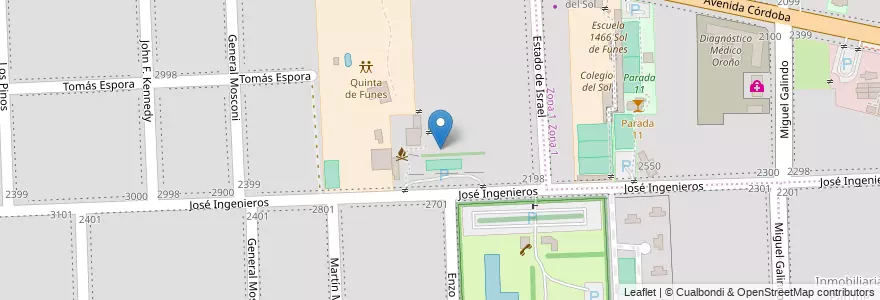 Mapa de ubicacion de Casablanca Eventos en الأرجنتين, سانتا في, Departamento Rosario, Municipio De Funes, Funes.