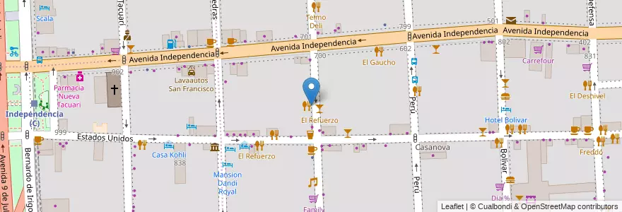Mapa de ubicacion de Casal de Catalunya, San Telmo en 阿根廷, Ciudad Autónoma De Buenos Aires, Comuna 1, 布宜诺斯艾利斯.