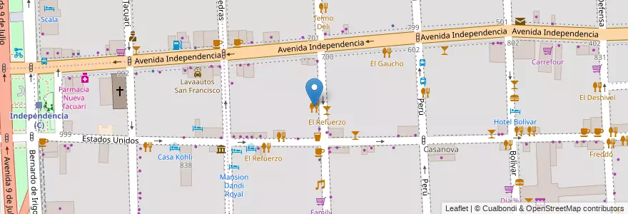Mapa de ubicacion de Casal de Catalunya, San Telmo en アルゼンチン, Ciudad Autónoma De Buenos Aires, Comuna 1, ブエノスアイレス.