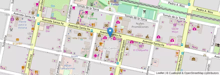 Mapa de ubicacion de Casalinda Express en Argentine, Santa Fe, Departamento Rosario, Municipio De Funes, Funes.