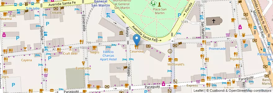 Mapa de ubicacion de Casanova, Retiro en Arjantin, Ciudad Autónoma De Buenos Aires, Comuna 1, Buenos Aires.