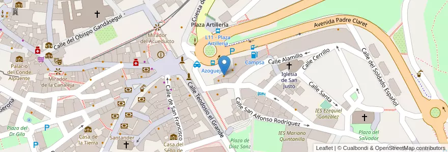 Mapa de ubicacion de Casares en スペイン, カスティーリャ・イ・レオン州, Segovia, Segovia.