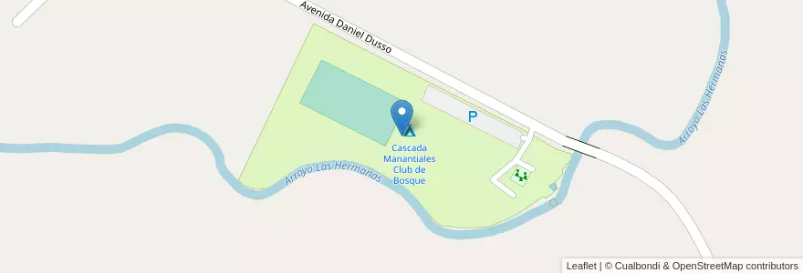 Mapa de ubicacion de Cascada Manantiales Club de Bosque en 阿根廷, 布宜诺斯艾利斯省, Partido De Ramallo.