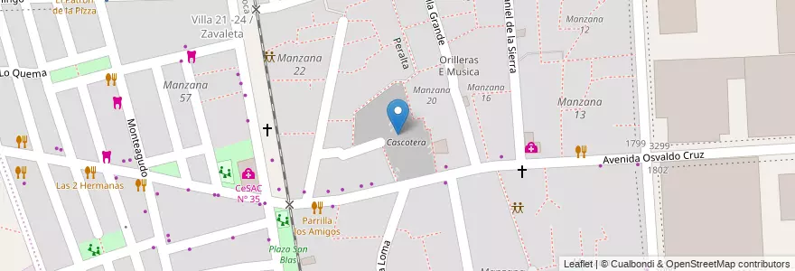 Mapa de ubicacion de Cascotera, Barracas en アルゼンチン, Ciudad Autónoma De Buenos Aires, Comuna 4, ブエノスアイレス.