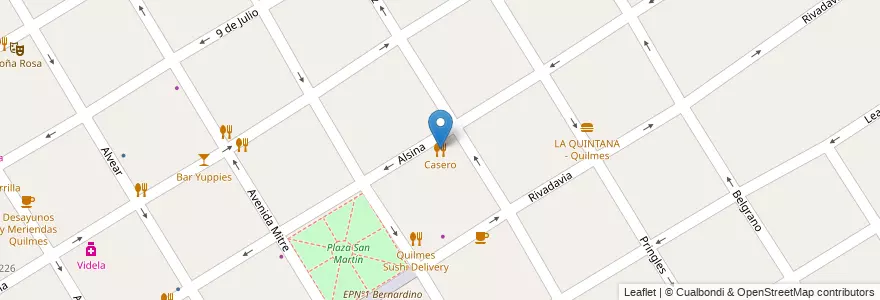 Mapa de ubicacion de Casero en 아르헨티나, 부에노스아이레스주, Partido De Quilmes, Quilmes.