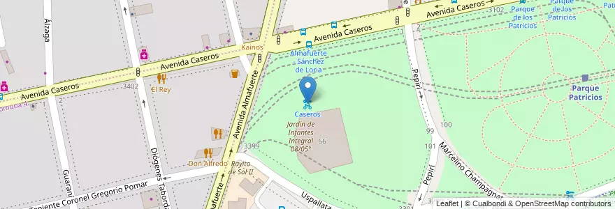 Mapa de ubicacion de Caseros, Parque Patricios en Argentinië, Ciudad Autónoma De Buenos Aires, Comuna 4, Buenos Aires.
