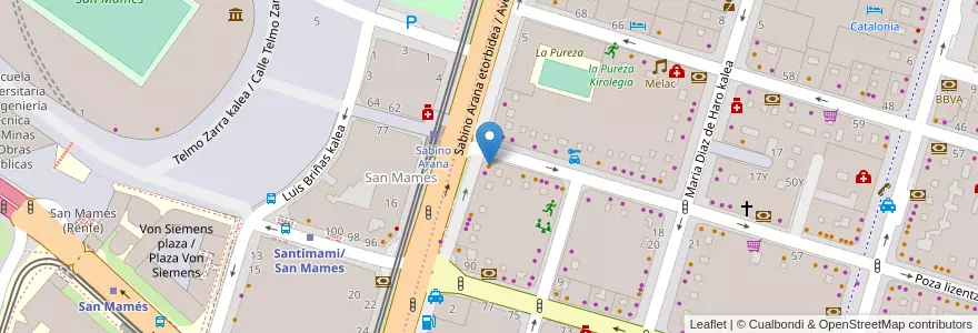 Mapa de ubicacion de Casilda Café Bar en 西班牙, 巴斯克, 比斯开, Bilboaldea, 毕尔巴鄂.