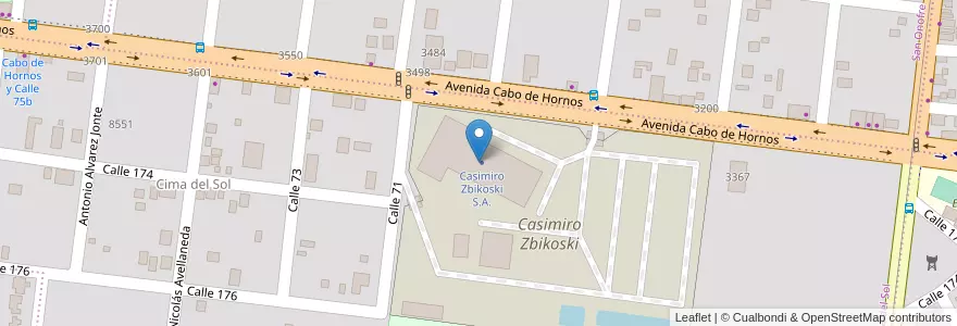 Mapa de ubicacion de Casimiro Zbikoski S.A. en Аргентина, Misiones, Departamento Capital, Municipio De Posadas, Posadas.