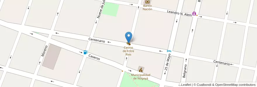 Mapa de ubicacion de Casino de Entre Ríos en Argentine, Province D'Entre Ríos, Departamento Nogoyá, Nogoyá, Distrito Montoya.