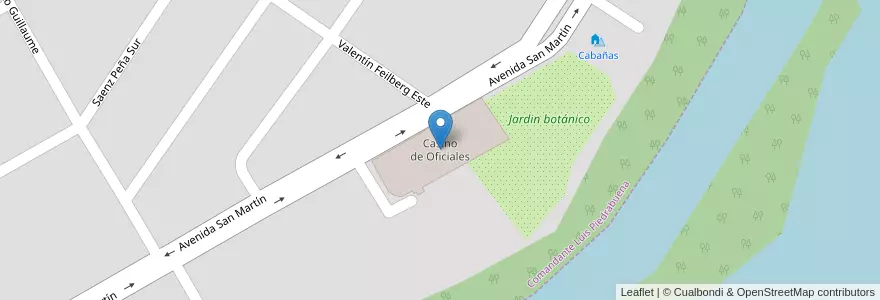 Mapa de ubicacion de Casino de Oficiales en الأرجنتين, تشيلي, محافظة سانتا كروز, Corpen Aike, Comandante Luis Piedrabuena, Comandante Luis Piedrabuena.