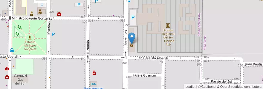 Mapa de ubicacion de Casino de Policia en Argentinien, Chile, Provinz Neuquén, Departamento Confluencia, Municipio De Neuquén, Neuquén.