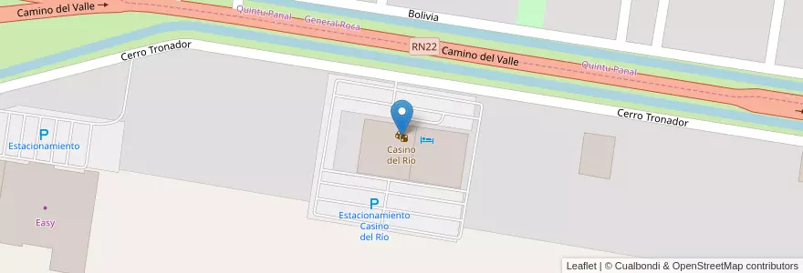 Mapa de ubicacion de Casino del Río en Argentina, Provincia Di Río Negro, General Roca, Departamento General Roca.