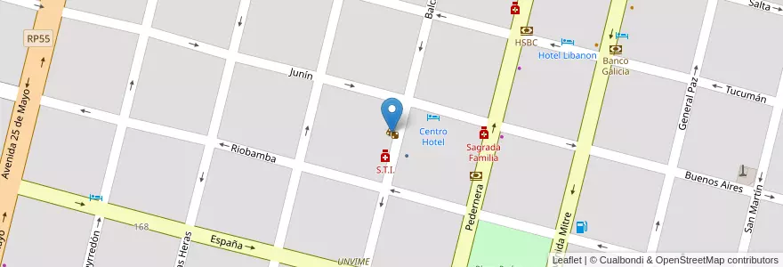 Mapa de ubicacion de Casino Golden Palace en 阿根廷, San Luis, General Pedernera, Villa Mercedes, Municipio De Villa Mercedes.