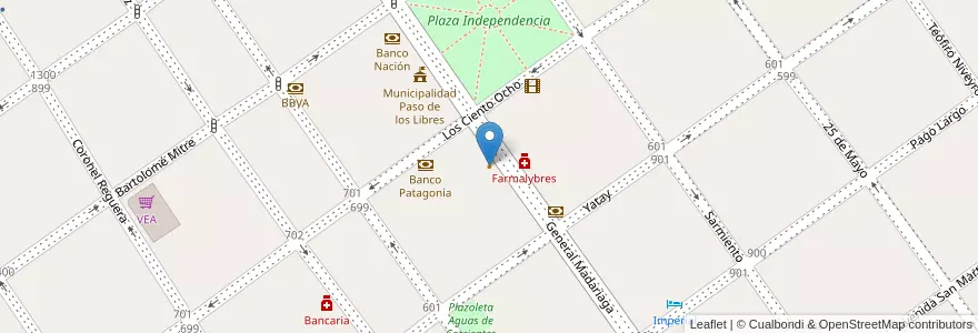 Mapa de ubicacion de Casino Rio uruguay en Arjantin, Corrientes, Departamento Paso De Los Libres, Municipio De Paso De Los Libres.