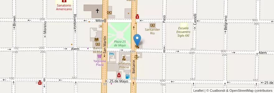 Mapa de ubicacion de Casino Sala de Juegos en 阿根廷, 恩特雷里奥斯省, Departamento Villaguay, Distrito Lucas Al Sud, Villaguay.