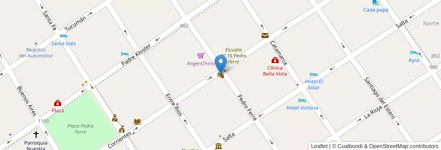 Mapa de ubicacion de Casinos del Litoral en 아르헨티나, Corrientes, Departamento Bella Vista, Municipio De Bella Vista.