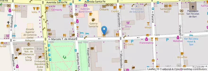 Mapa de ubicacion de Casita China, Recoleta en 阿根廷, Ciudad Autónoma De Buenos Aires, Comuna 2, 布宜诺斯艾利斯.