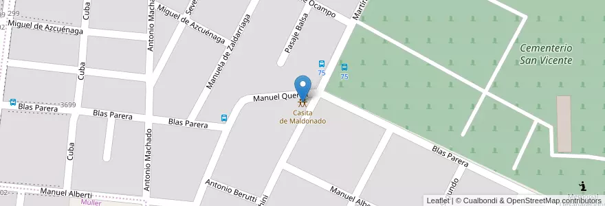 Mapa de ubicacion de Casita de Maldonado en アルゼンチン, コルドバ州, Departamento Capital, Pedanía Capital, Córdoba, Municipio De Córdoba.