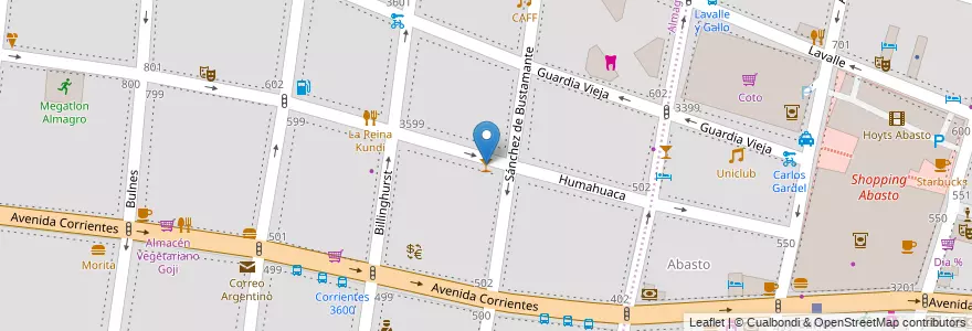Mapa de ubicacion de Casona cultural Humahuaca, Almagro en Аргентина, Буэнос-Айрес, Comuna 5, Буэнос-Айрес.