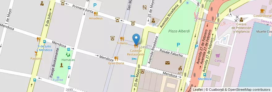 Mapa de ubicacion de Castelar Restaurante en الأرجنتين, سانتا في, إدارة العاصمة, سانتا في العاصمة, سانتا في.
