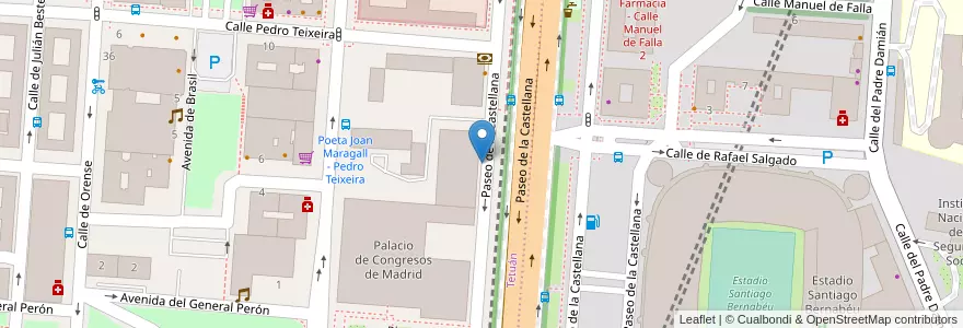 Mapa de ubicacion de CASTELLANA, PASEO, DE LA,103 en 西班牙, Comunidad De Madrid, Comunidad De Madrid, Área Metropolitana De Madrid Y Corredor Del Henares, Madrid.