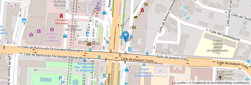 Mapa de ubicacion de CASTELLANA, PASEO, DE LA,112 en Spanien, Autonome Gemeinschaft Madrid, Autonome Gemeinschaft Madrid, Área Metropolitana De Madrid Y Corredor Del Henares, Madrid.