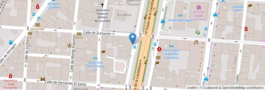Mapa de ubicacion de CASTELLANA, PASEO, DE LA,23 en اسپانیا, بخش خودمختار مادرید, بخش خودمختار مادرید, Área Metropolitana De Madrid Y Corredor Del Henares, مادرید.