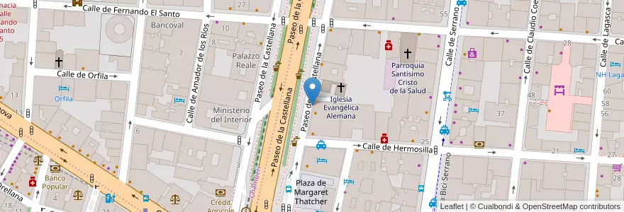 Mapa de ubicacion de CASTELLANA, PASEO, DE LA,4 B en 西班牙, Comunidad De Madrid, Comunidad De Madrid, Área Metropolitana De Madrid Y Corredor Del Henares, Madrid.