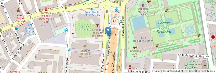 Mapa de ubicacion de CASTELLANA, PASEO, DE LA,S/N en إسبانيا, منطقة مدريد, منطقة مدريد, Área Metropolitana De Madrid Y Corredor Del Henares, مدريد.